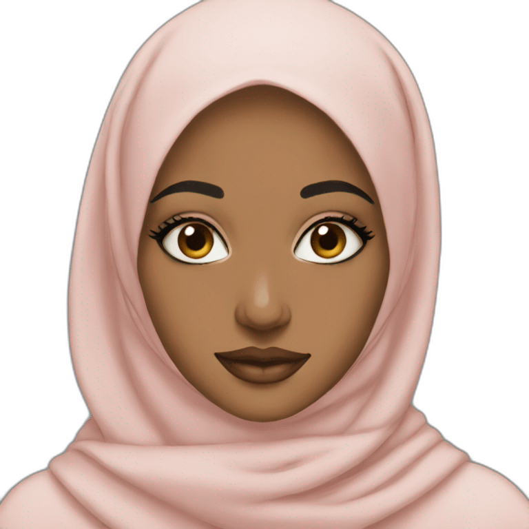 hijabi girl with makeup emoji