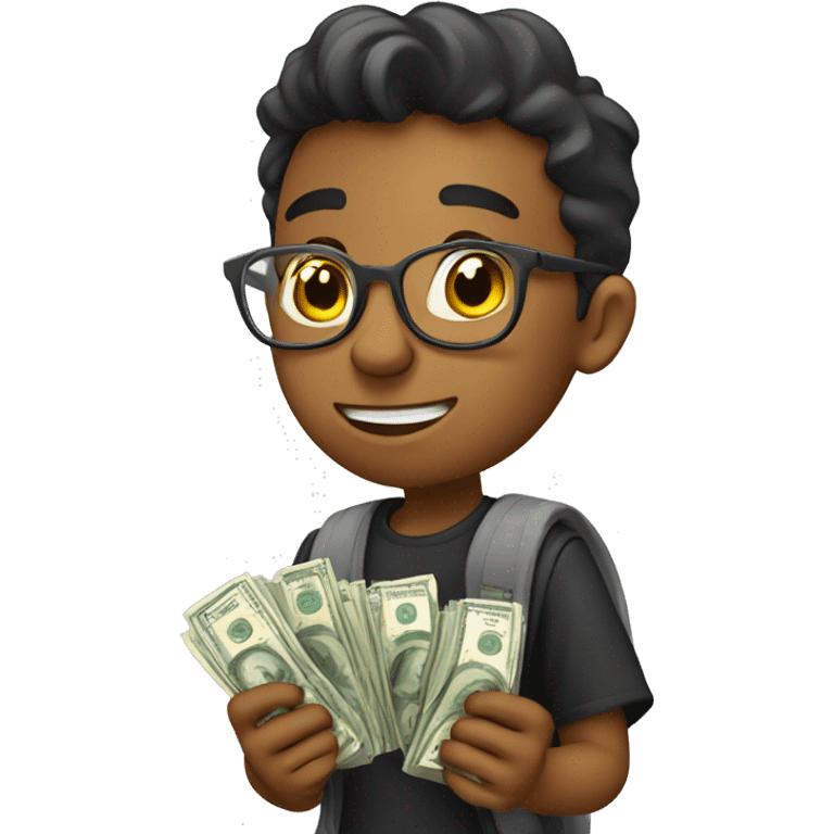 student counting money emoji