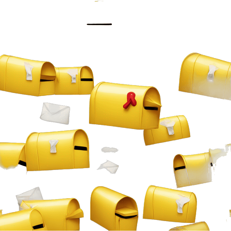 Overstuffed yellow mailbox emoji