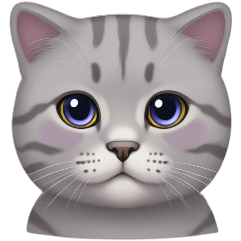 Scottish fold lilac cute cat emoji