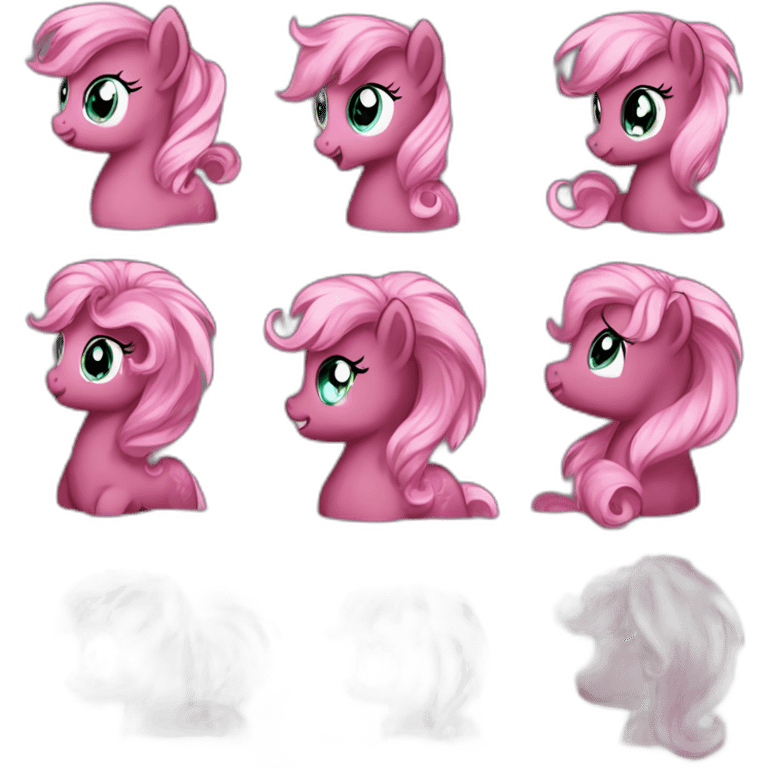 can you draw a My Little Pony Original Character emojis, Raspberries, Alicorn filly, light red and pink mane and tail, long mane, small tail, light pink eyes, dark red or magenta body, happy emoji