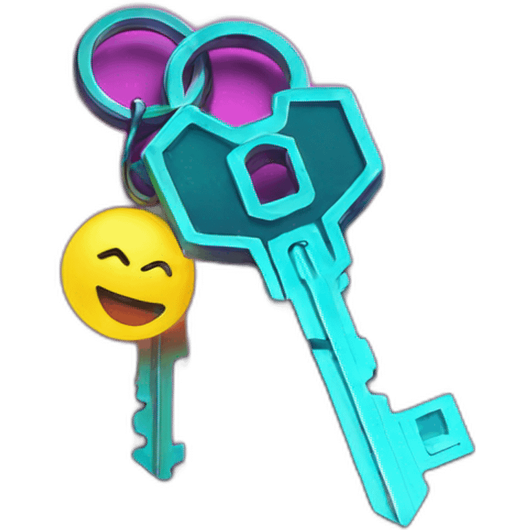 Key in a cyberpunk environment with neon lighting. emoji