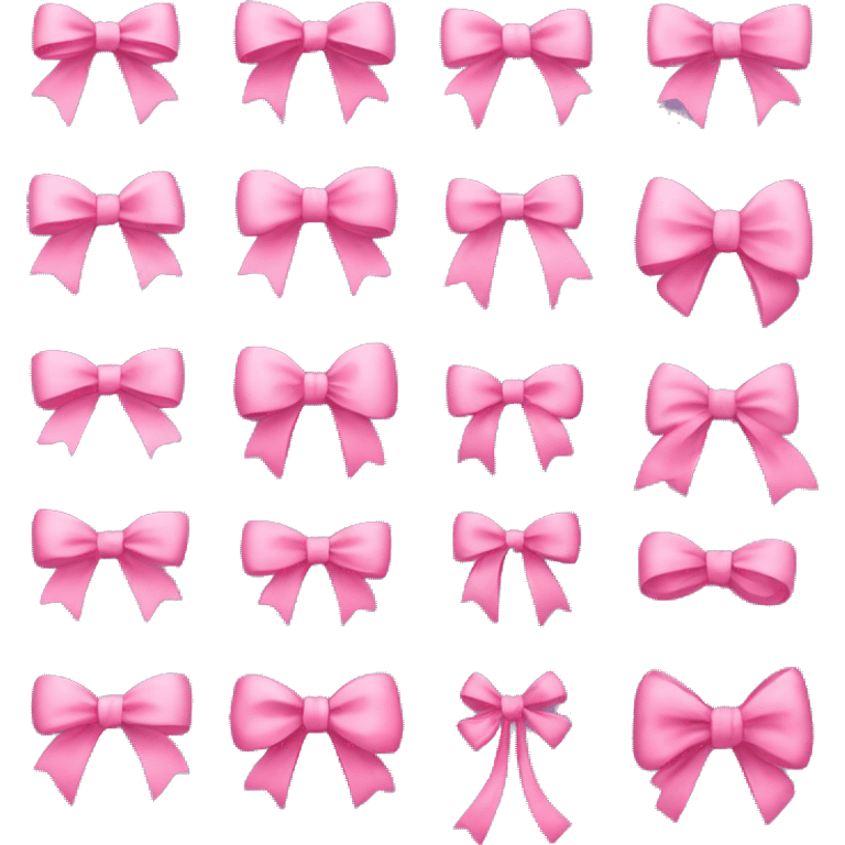 Pink bows of different kinds emoji