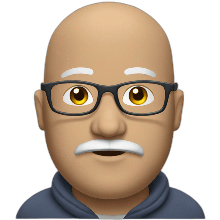 fat bald man grey beard glasses emoji