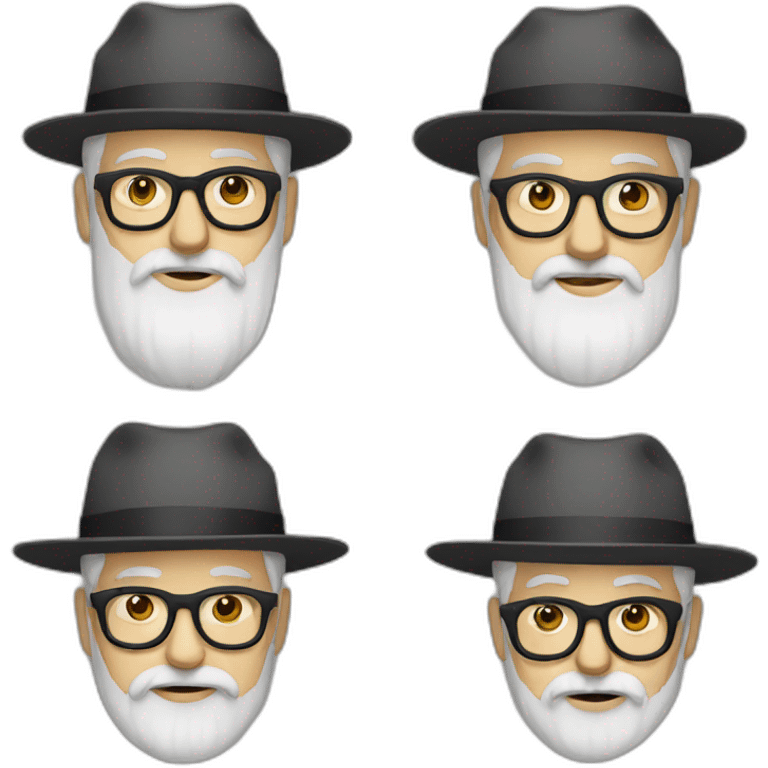 White beard - hat - glasses emoji