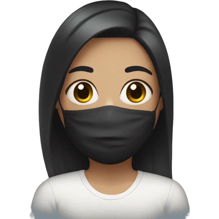 girl with black hair and face mask  emoji