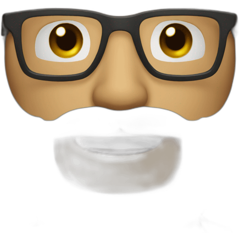 23 old bold guy with glasses and black beard emoji