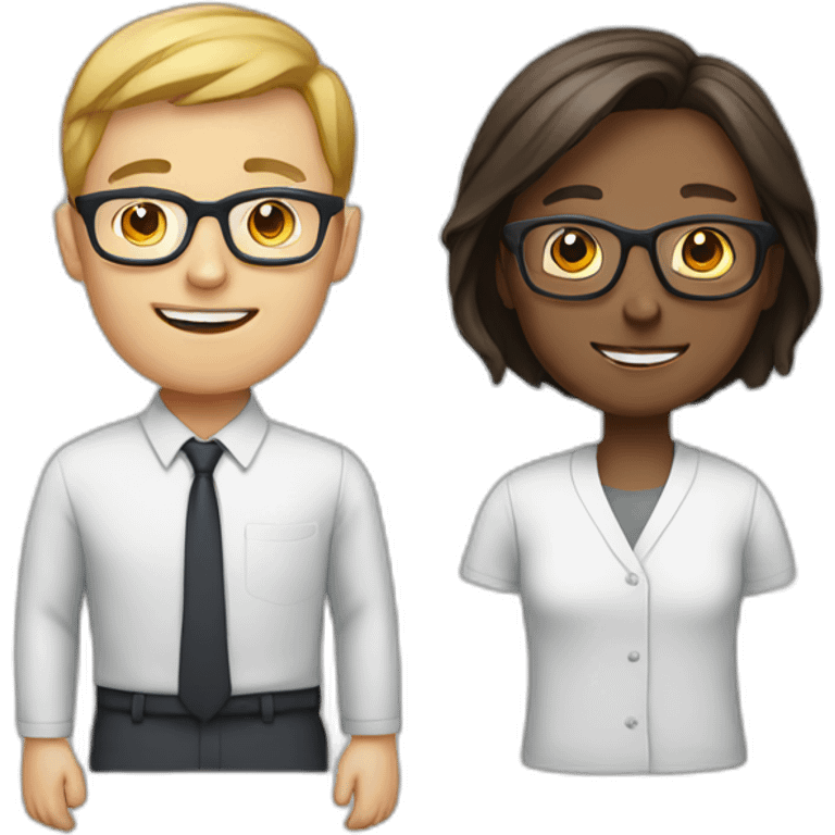 teacher with glasses young man white race emoji