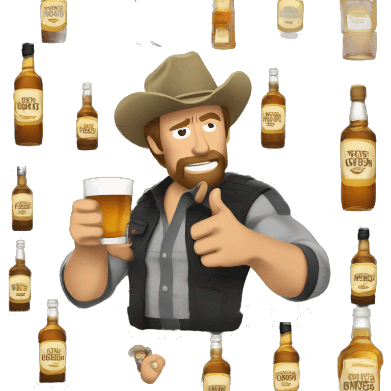 Chuck Norris drinking whiskey emoji