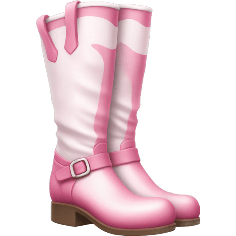 pink and white boots emoji