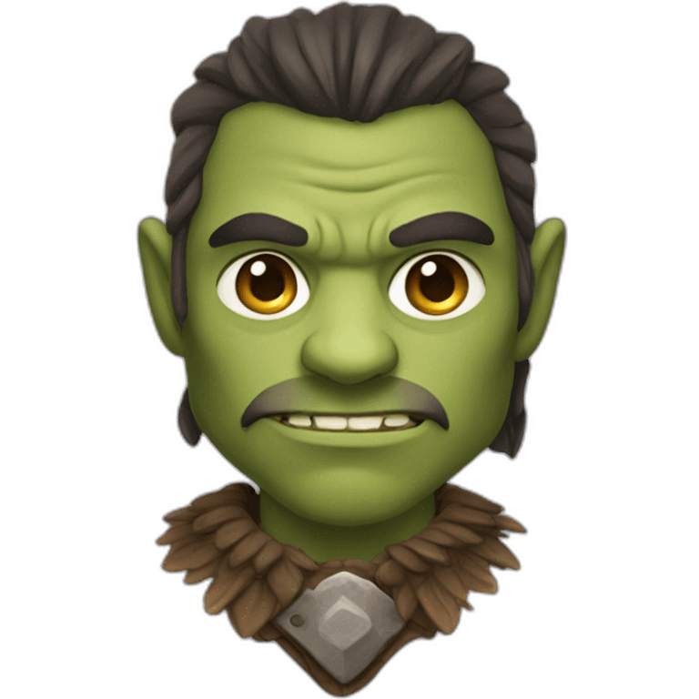 A barbarian half-orc dressed in an animal skin flap emoji