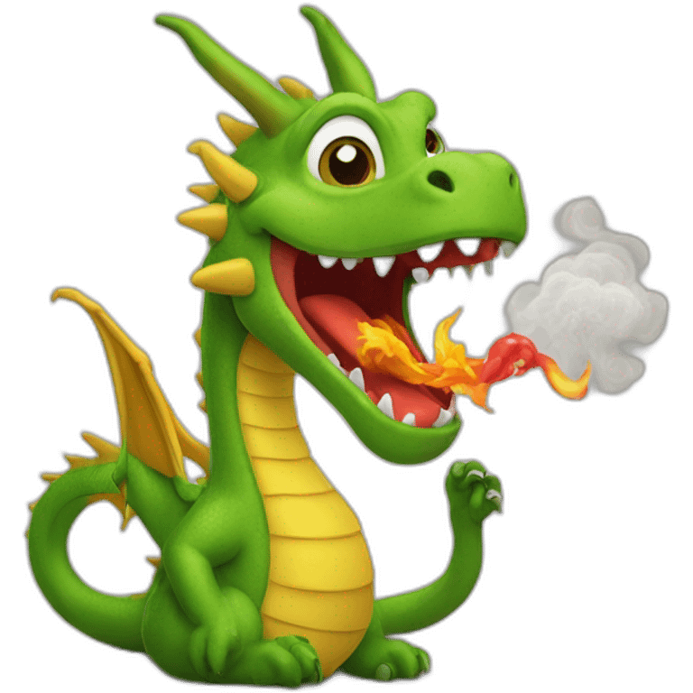 Dragon qui fumé une chicha emoji