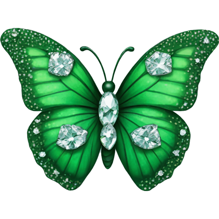 A green butterfly with diamonds  emoji