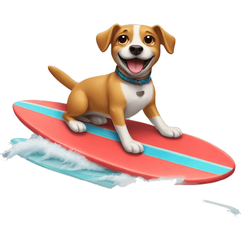 dog riding a surfboard  emoji