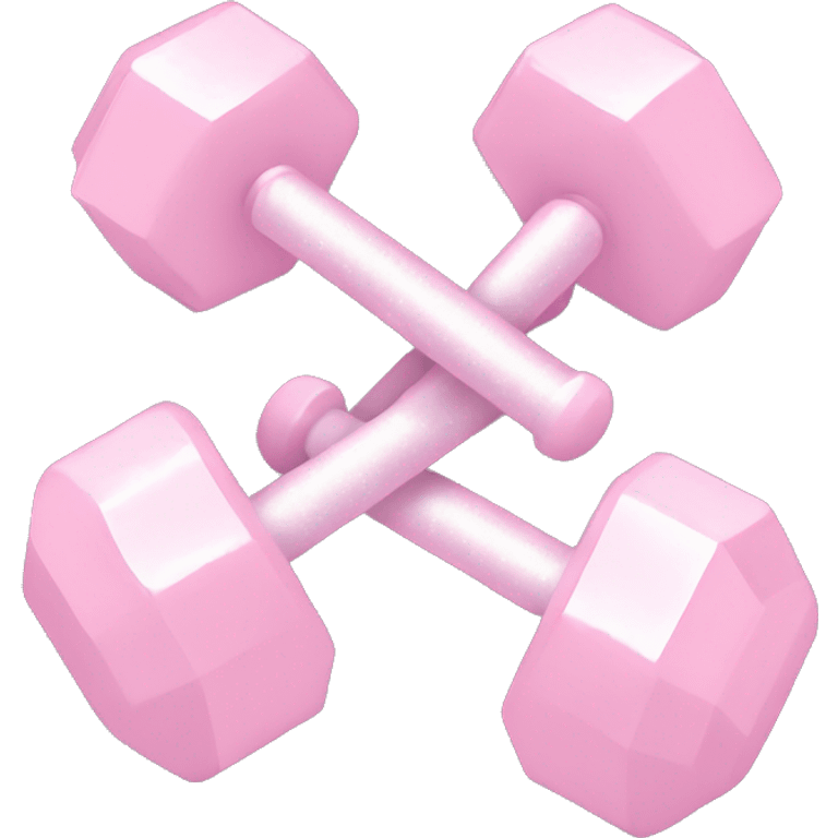 pale pink dumbells with sparkles emoji