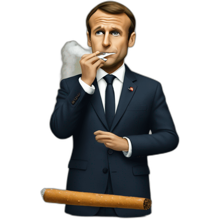 president macron smoking a spliff emoji