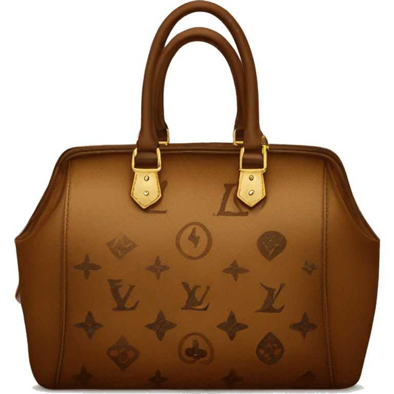 Hand bag with LV on it in Brown leather  emoji