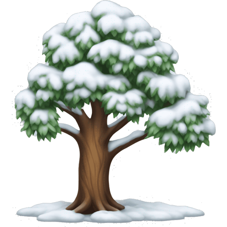 Tree with snow emoji