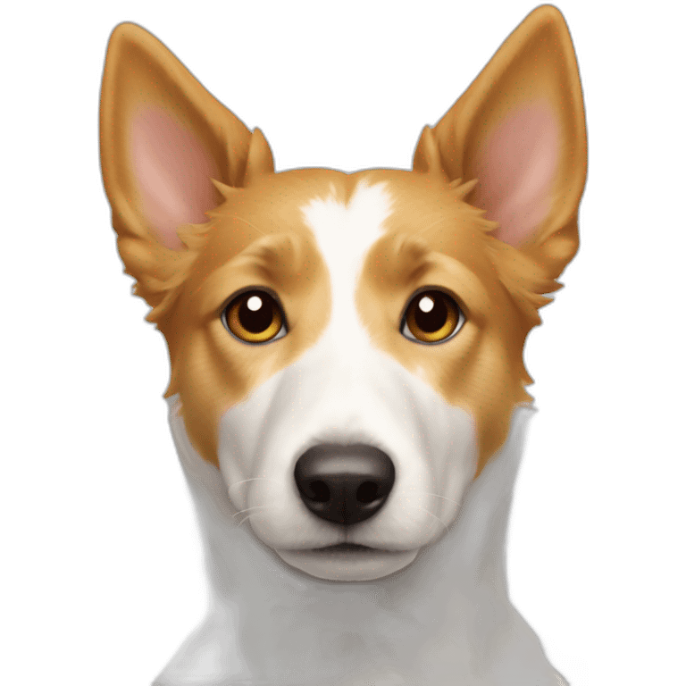 Podengo pointy ears White dog emoji