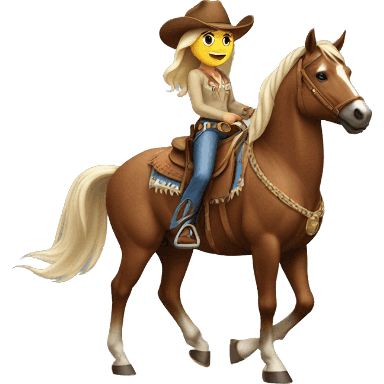 Cowgirl on horse  emoji