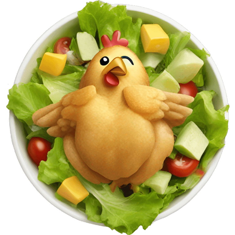 Chicken pieces in salad emoji