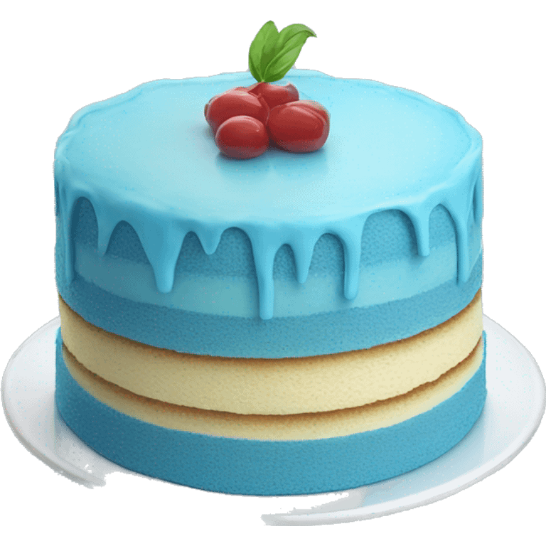 Realistic blue layered cake emoji