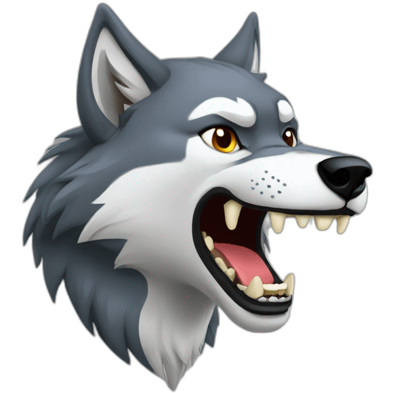 female wolf growling emoji