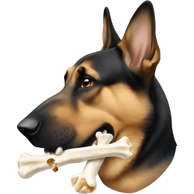 german sheperd eating a bone emoji