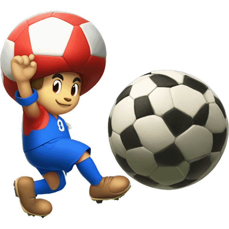 Toad mario playing soccer emoji