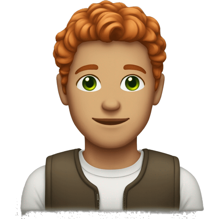 Red haired green eyed brown skinned man emoji