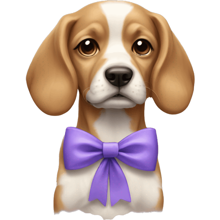 Aesthetic dog with bow  emoji