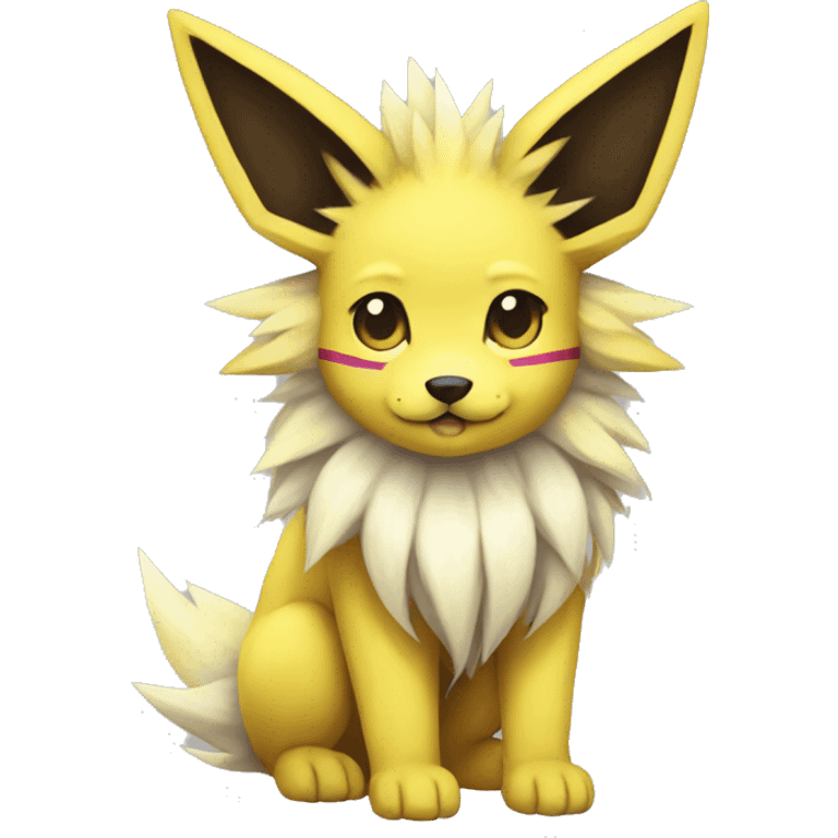 Jolteon with colorful stripes full body emoji