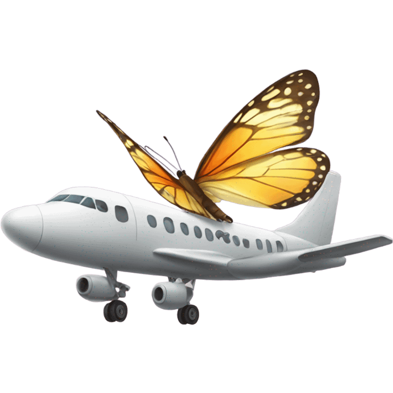 Butterfly sitting on a plane emoji