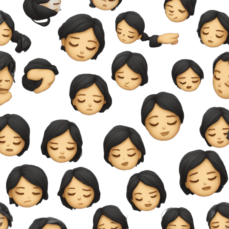 Black haired girl sleep emoji