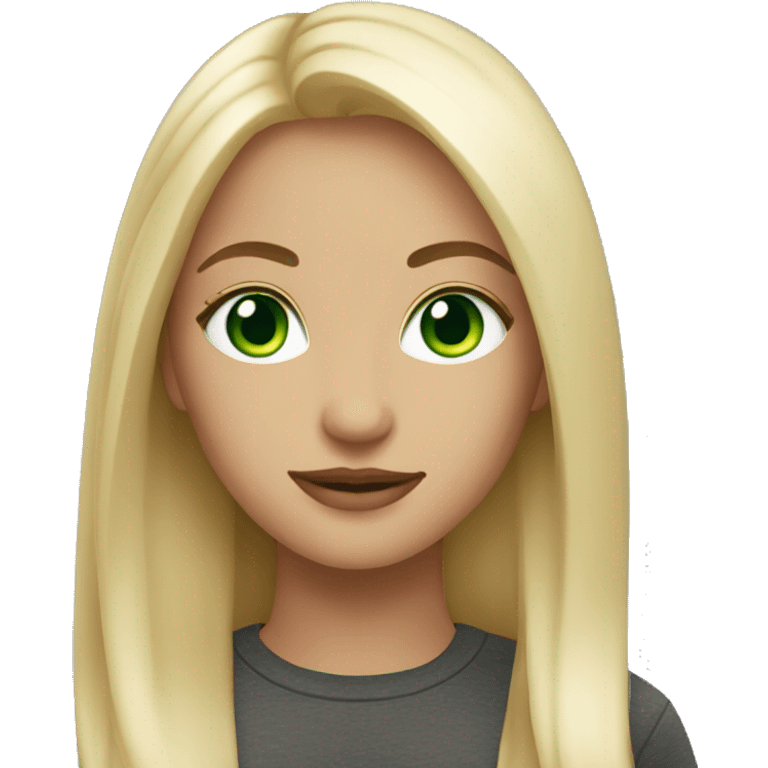 Beautiful with green eyes and straight blonde hair emoji