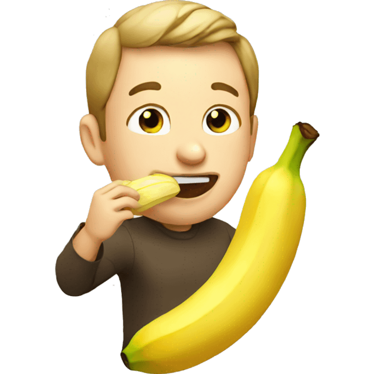 man eating banana emoji