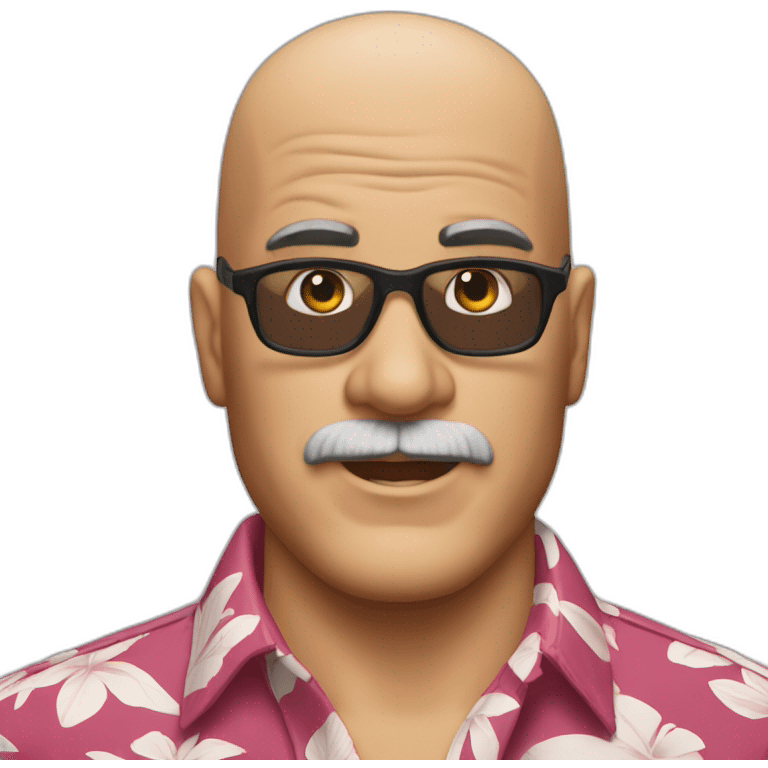 bald magnum pi no mustache hawaii emoji