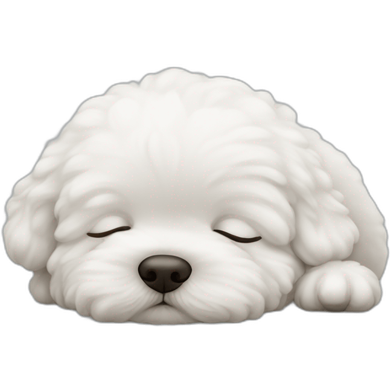 Bichon frisé sleeping emoji