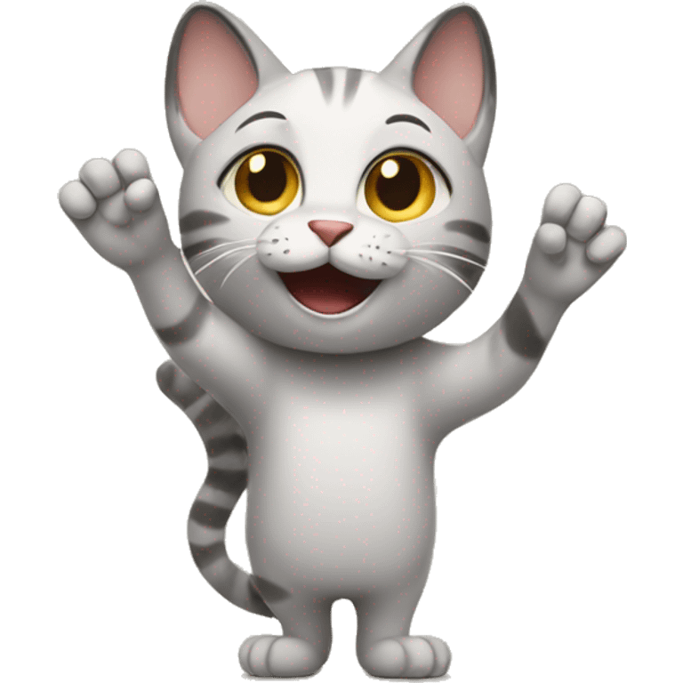 cat waving hand
 emoji