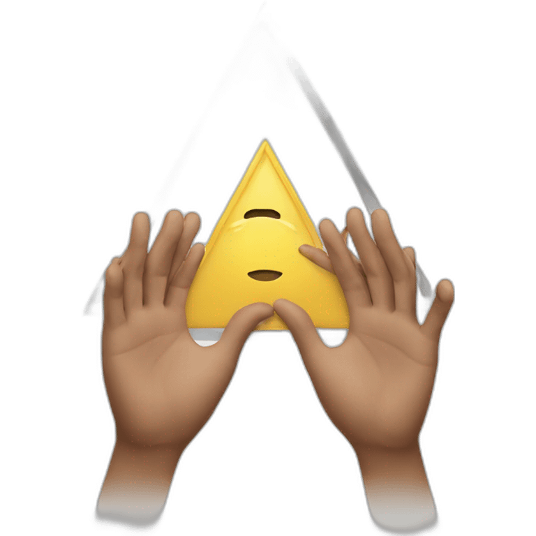 triangle with hands emoji