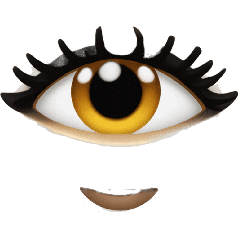 Girl with brown eyes, black hair, white skin, and lashes emoji