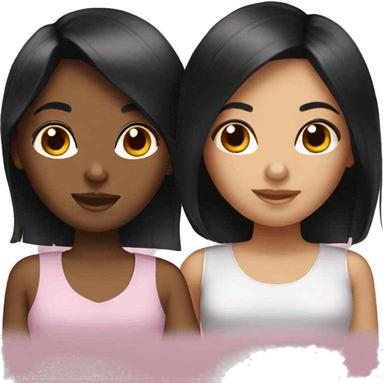 Two girls with black hair emoji