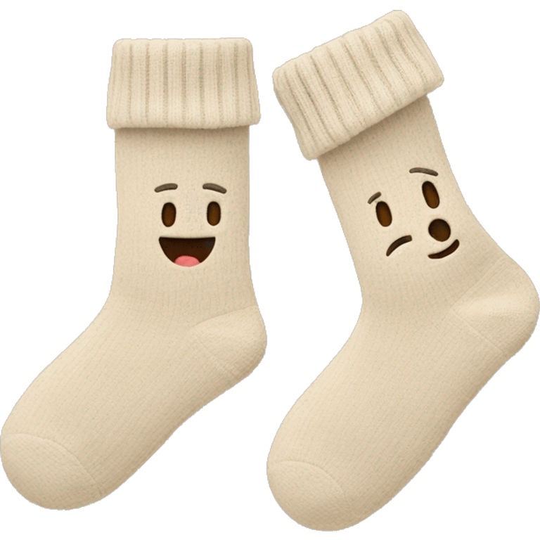 Two beige home socks emoji