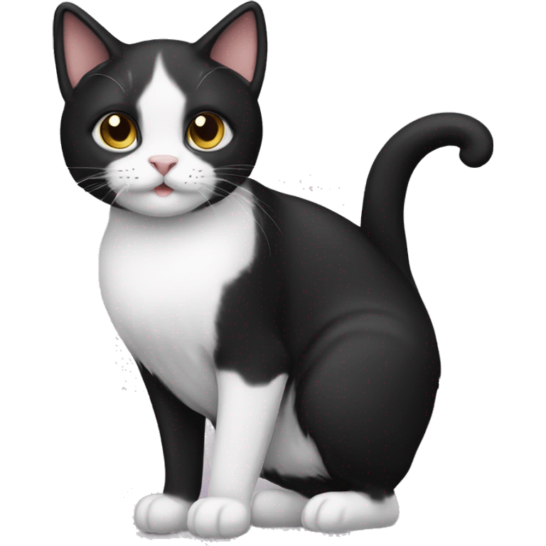 Black and white tuxedo cat emoji