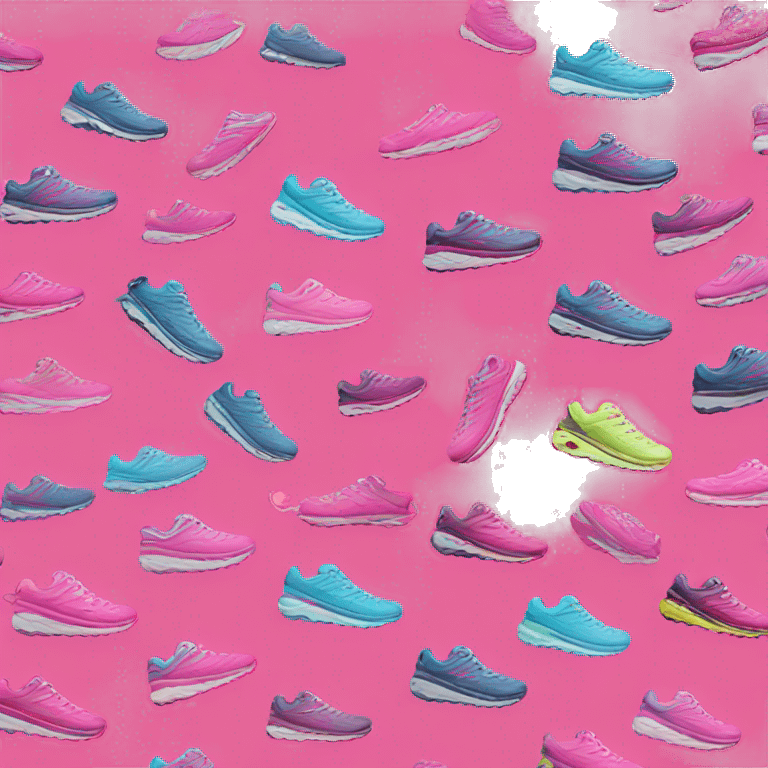 hoka running shoes pink emoji