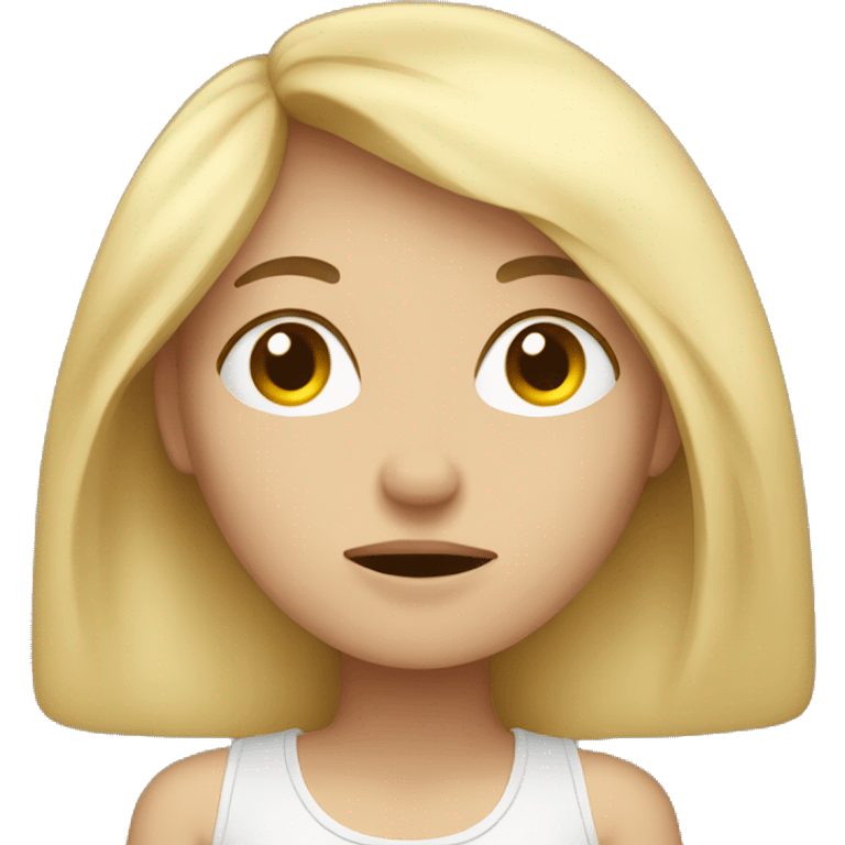 Tired blonde girl  emoji