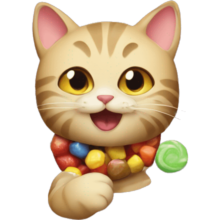 cat with candy emoji