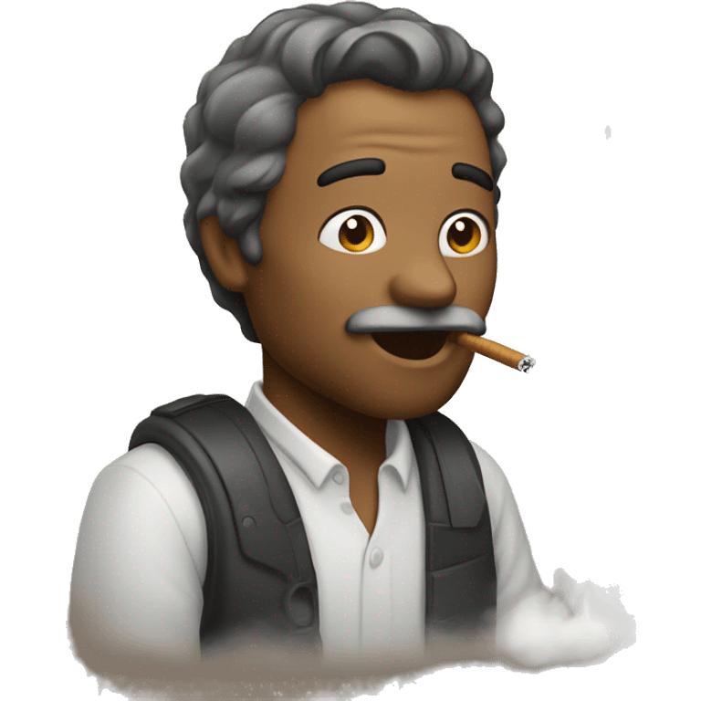 a man who is developer and smoke and al emoji