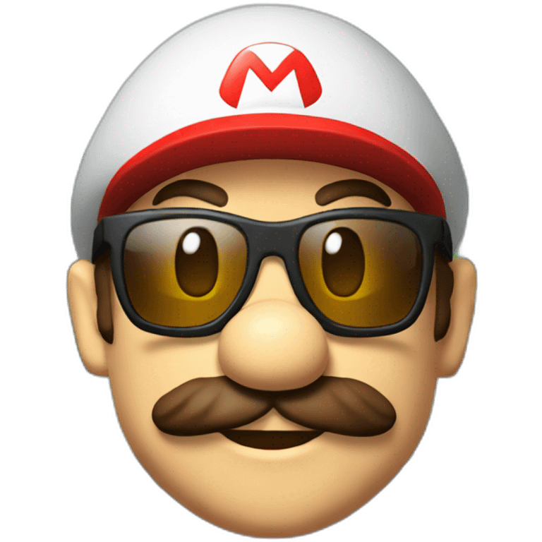 Mario with sunglasses driving emoji