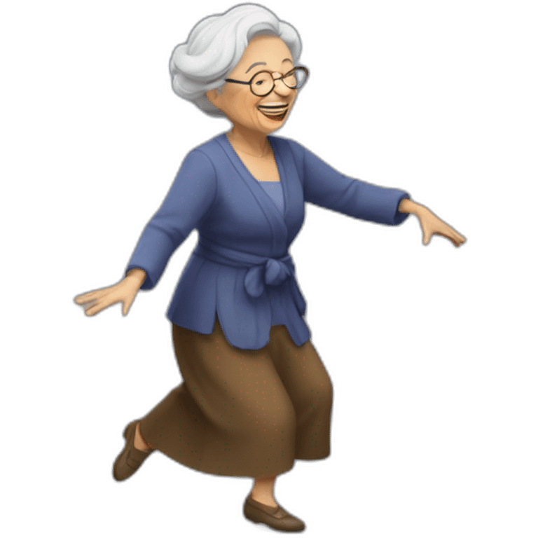 old lady dancing emoji